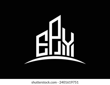 Letter EPY Building vector monogram logo design template. Building Shape EPY logo.
