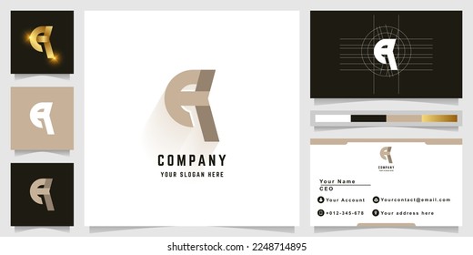 Letter eq or Aq monogram logo with business card design