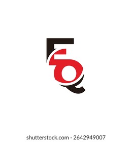 letter eq circles linked slice simple logo vector 