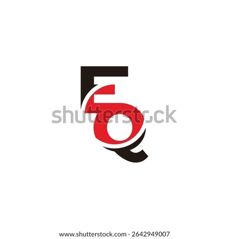 letter eq circles linked slice simple logo vector 