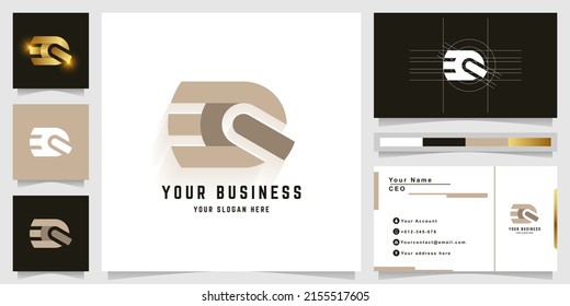Logotipo de carta EQ o monograma ER con diseño de tarjeta de visita