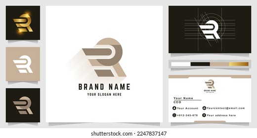 Letter EQ or ER monogram logo with business card design