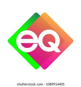 Letter EQ logo with colorful geometric shape, letter combination logo design for creative industry, web, business and company.