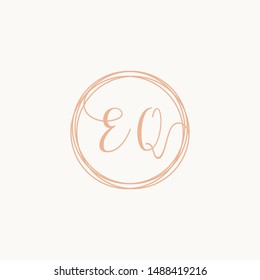 Letter EQ logo template, Creative fashion logo design, couple letter , wedding concept -vector