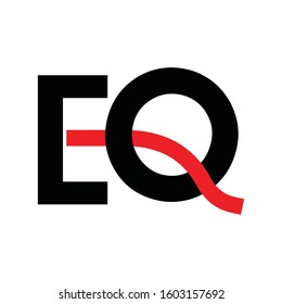 Letter EQ with Red Line Logo Vector