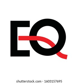 Letter EQ with Red Line Logo Vector