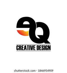 Letter EQ simple logo design vector