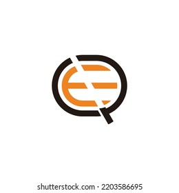 letter eq slice motion geometric logo vector 