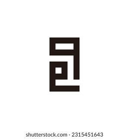 Letter eq square, outline geometric symbol simple logo vector