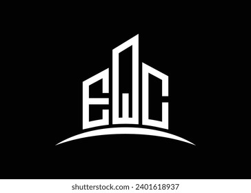 Letter EQC Building vector monogram logo design template. Building Shape EQC logo.
