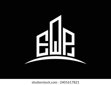 Letter EQP Building vector monogram logo design template. Building Shape EQP logo.