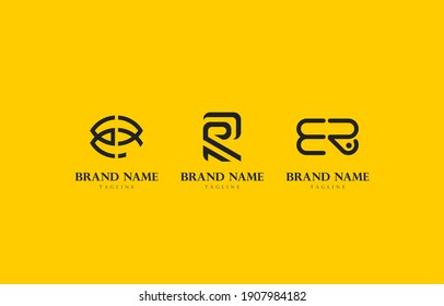 Letter ER E R monogram combination logo vector Template suitable for personal or company brand