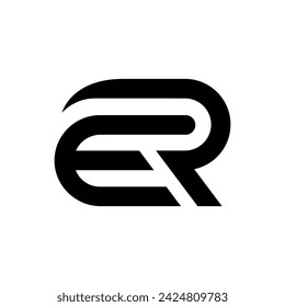 Letter Er initial modern unique shape typography branding monogram logo design