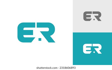 Letter ER initials with house roof logo design