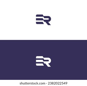 Letter ER, RE logo design template elements. Modern abstract digital alphabet letter logo.