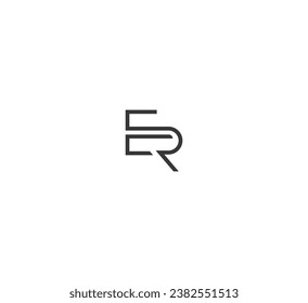 Letter ER, RE logo design template elements. Modern abstract digital alphabet letter logo.