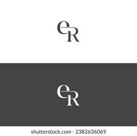 Letter ER, RE logo design template elements. Modern abstract digital alphabet letter logo.