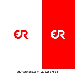 Letter ER, RE logo design template elements. Modern abstract digital alphabet letter logo.