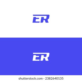 Letter ER, RE logo design template elements. Modern abstract digital alphabet letter logo.