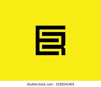 plantilla vectorial de diseño de letras er y re logotipo