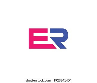 letter er and re logo design vector template