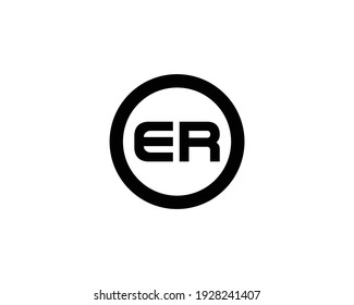 plantilla vectorial de diseño de letras er y re logotipo