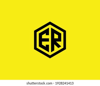 plantilla vectorial de diseño de letras er y re logotipo