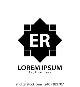 letter ER logo. ER logo design vector illustration for creative company, business, industry