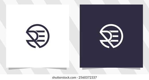 letter re er logo design vector