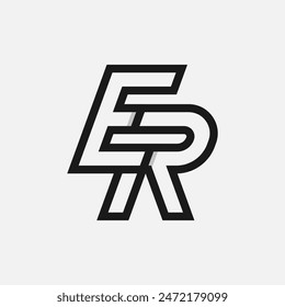 Letter ER or RE Logo, Monogram Logo letter E with R combination, design logo template element, vector illustration