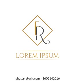 Letter "ER" logo monogram. ER luxury icon design vector