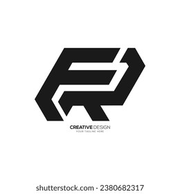 Letter Er modern shapes alphabet unique new monogram typography logo