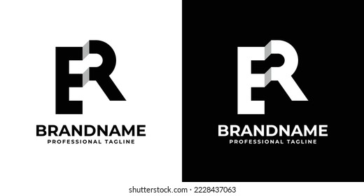 Letter ER or RE Monogram Logo, suitable for any business with ER or RE initials.