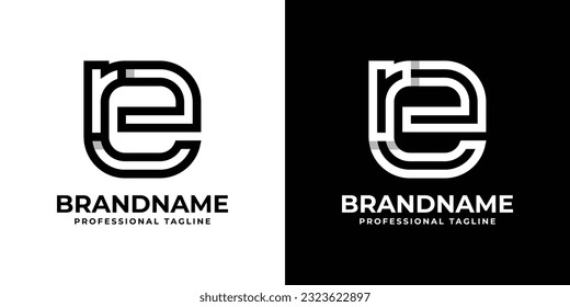 Letter ER or RE Monogram Logo, suitable for any business with ER or RE initials