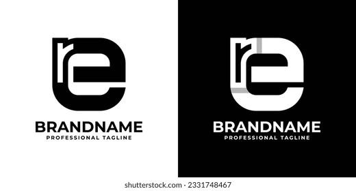 Letter ER or RE Monogram Logo, suitable for any business with ER or RE initials
