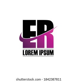 Letra ER simple vector de diseño de logotipo