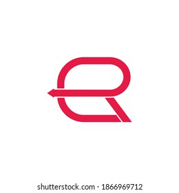 letter er simple square line arrow geometric logo vector