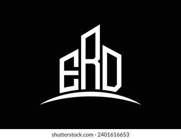 Letter ERD Building vector monogram logo design template. Building Shape ERD logo.