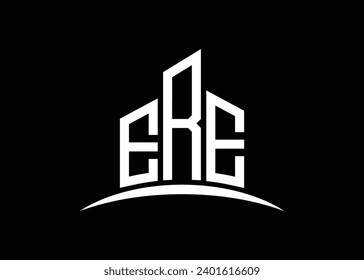 Letter ERE Building vector monogram logo design template. Building Shape ERE logo.