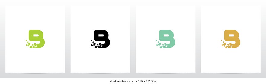 Letter Eroded Into Leaf Letter Logo Design B