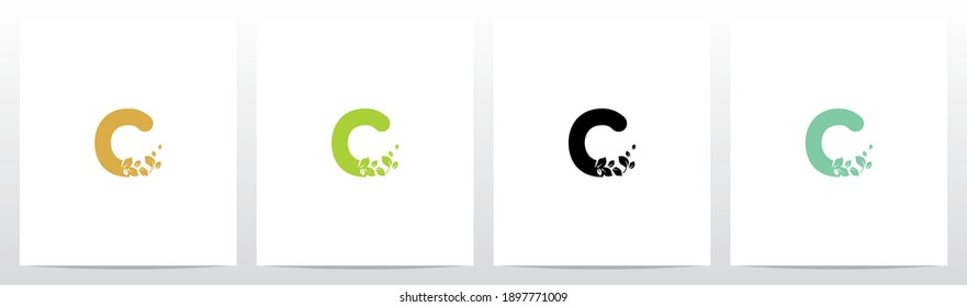 Letter Eroded Into Leaf Letter Logo Design C