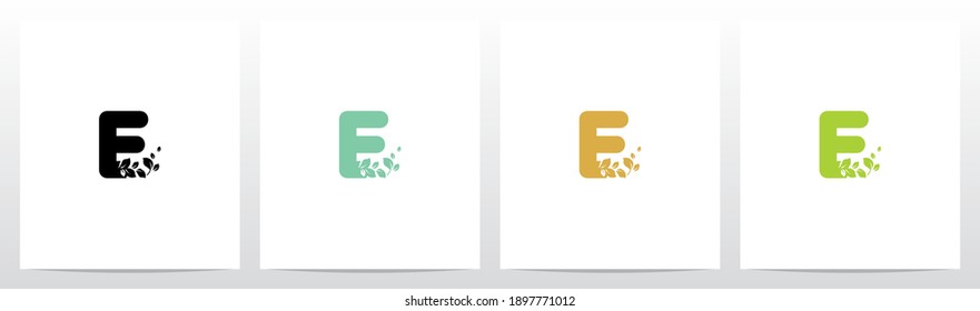 Letter Eroded Into Leaf Letter Logo Design E