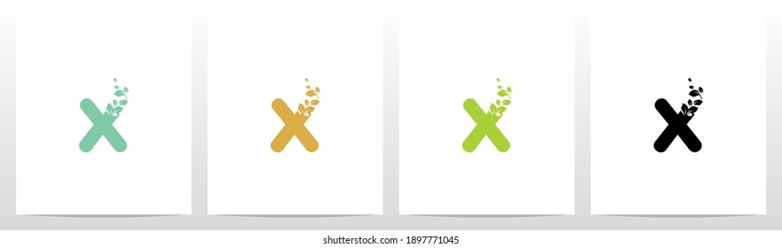 Letter Eroded Into Leaf Letter Logo Design X