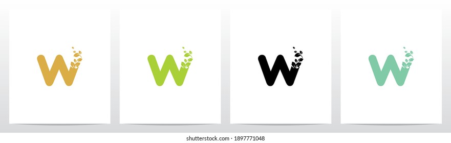 Letter Eroded Into Leaf Letter Logo Design W