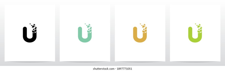 Letter Eroded Into Leaf Letter Logo Design U