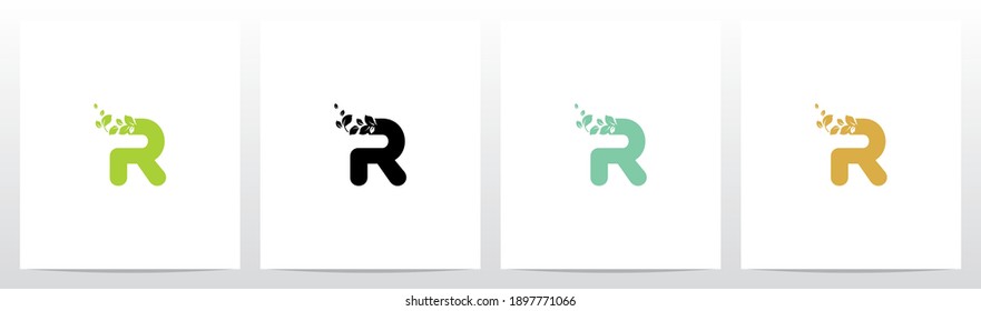 Letter Eroded Into Leaf Letter Logo Design R