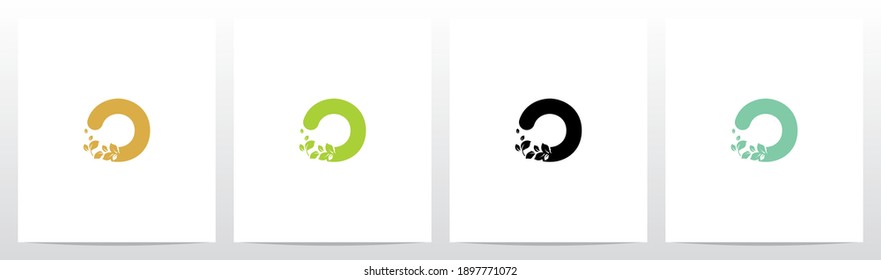 Letter Eroded Into Leaf Letter Logo Design O