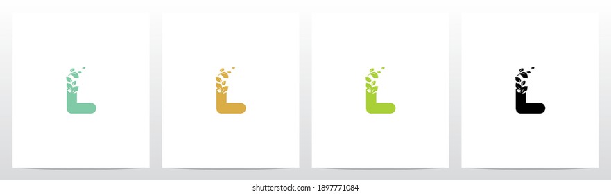 Letter Eroded Into Leaf Letter Logo Design L
