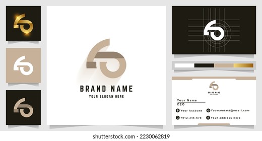 Letter ES or AO monogram logo with business card design