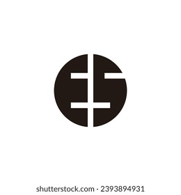 Letter ES circle geometric symbol simple logo vector